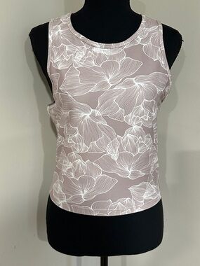 *BALANCE COLLECTION* Mauve x White Marika Floral Tank Top Size Large
